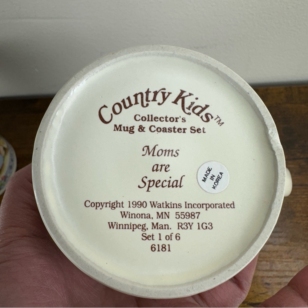 Vintage Watkins Country Kids Collectors Mugs "Dads Are Best" & "Moms Are Special - Picture 6 of 9